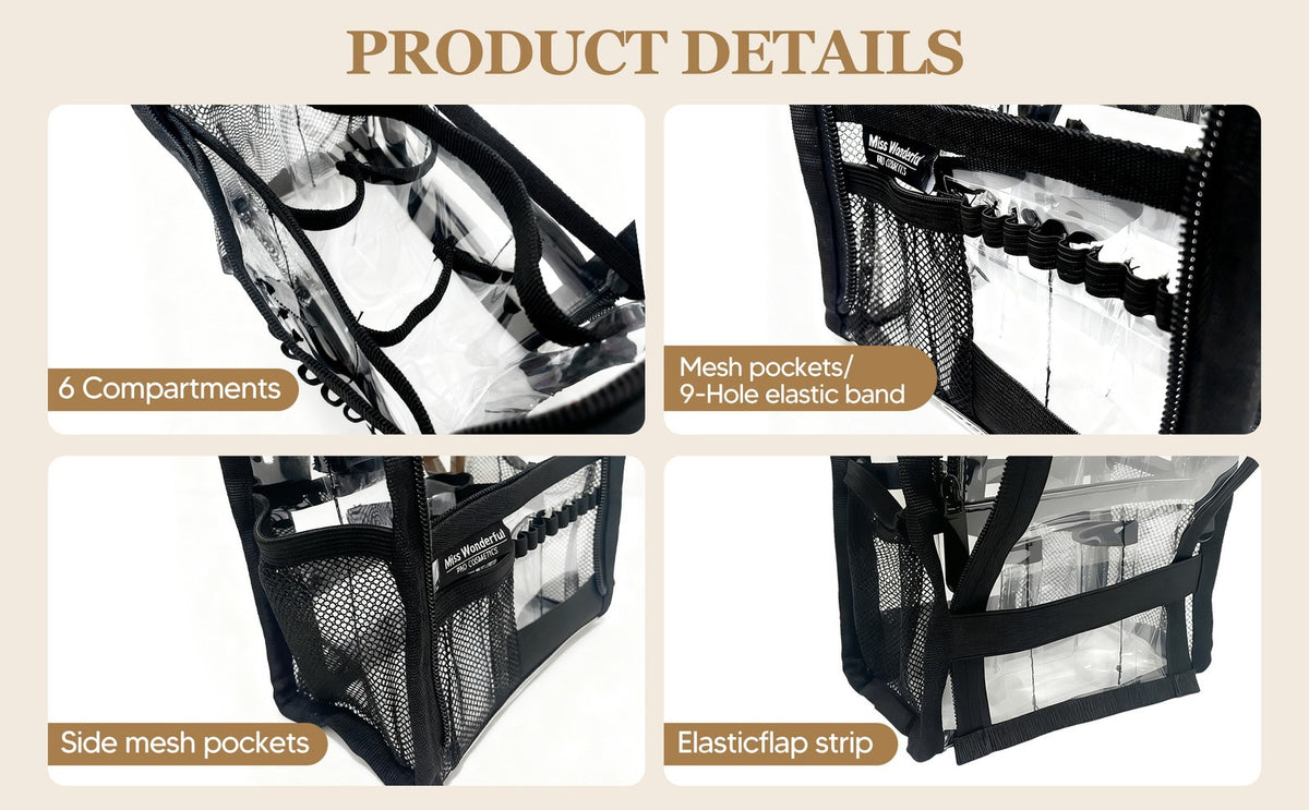 Large Clear Makeup Bag Professional Portable Versatile Transparent Makeup