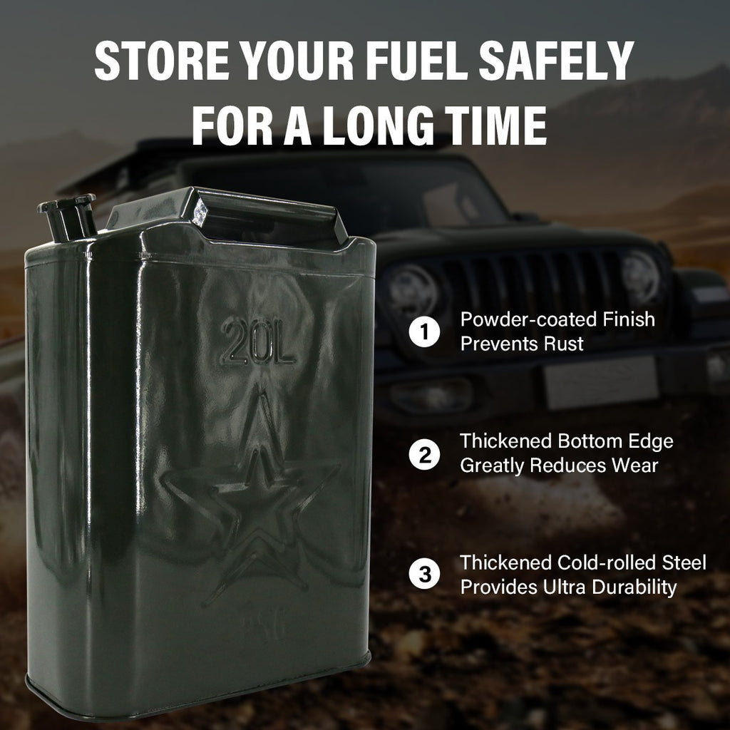 20L Jerry Can Car Storage Fuel Petrol Diesel Oil Container + Flexy Spout