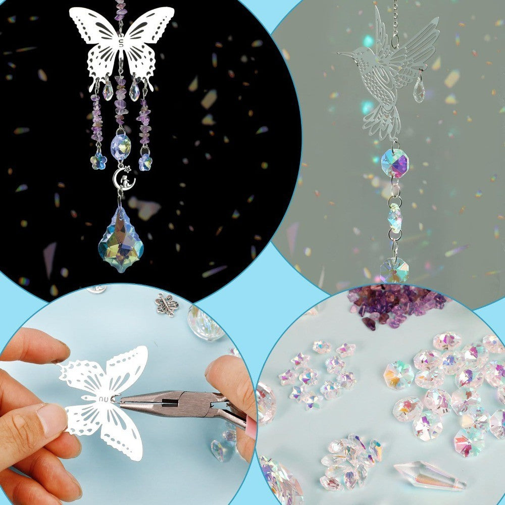 400Pcs Colorful Crystal Suncatcher Crafts Kit  Home Decor
