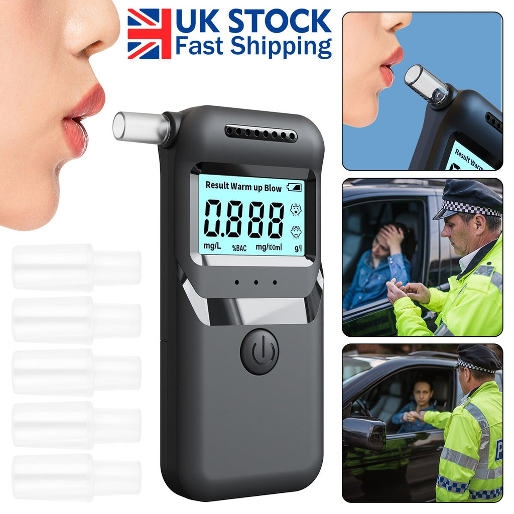 UK Polices Digital Breath Alcohol Analyzer Tester,LCD Breathalyzer Test Detector