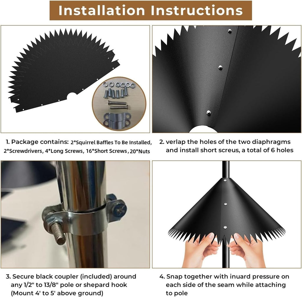 14in Bird Feeder Station Squirrel Baffle Dome Stop Stealing Bird Feed Guard UK