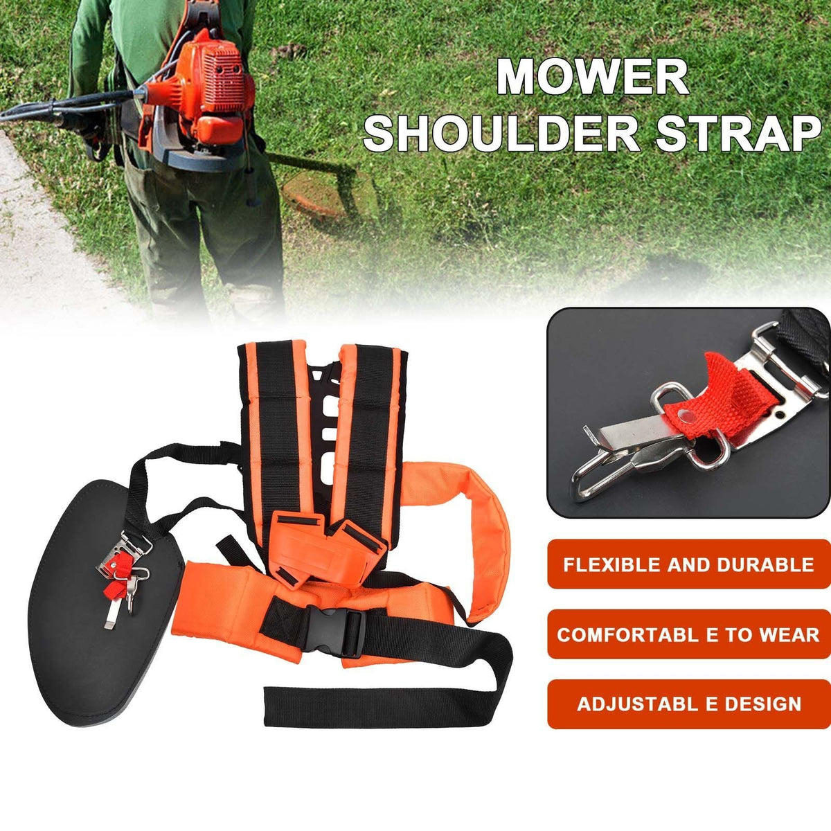 Adjustable Padded Shoulder Harness Strap Garden Brush Cutter & Trimmer Strimmer