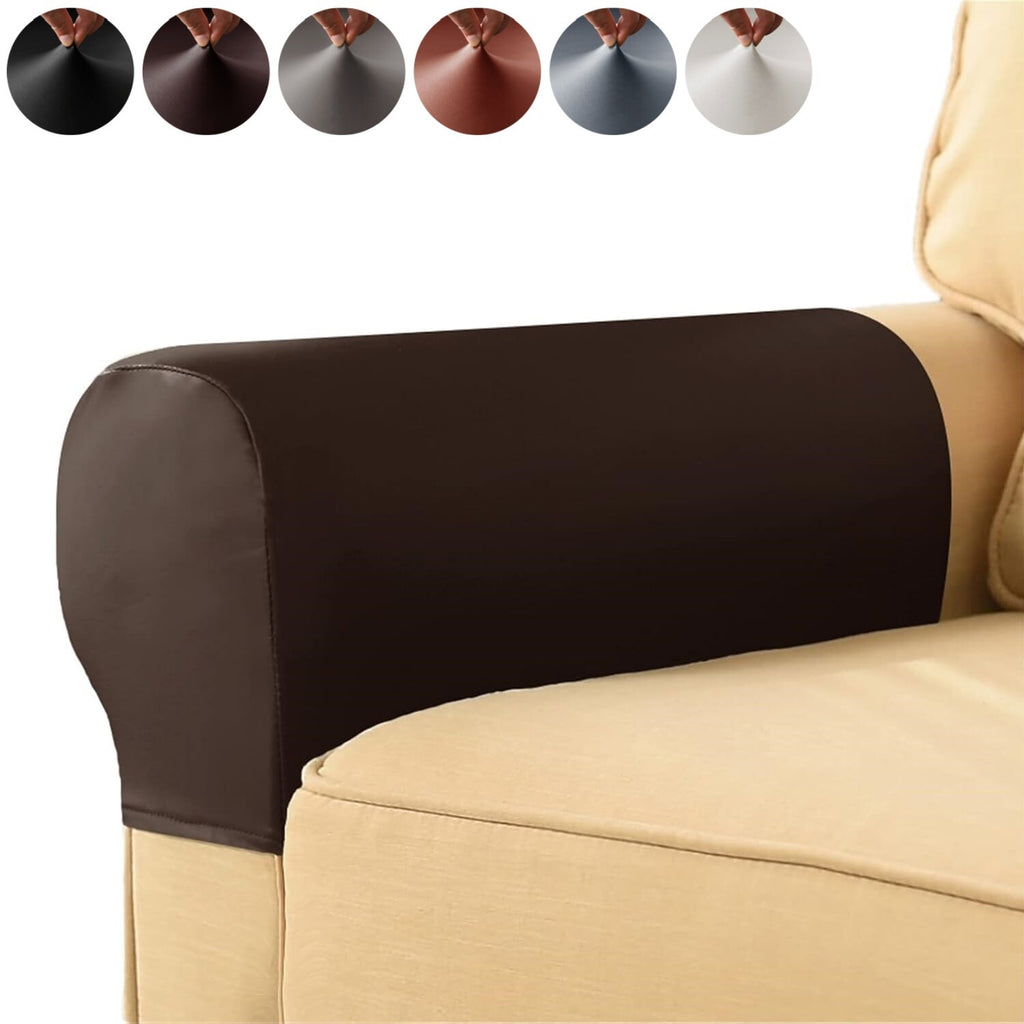 Stretch 2/4 Set PU Leather Sofa Armrest Cover Sofa Arm Protector Waterproof