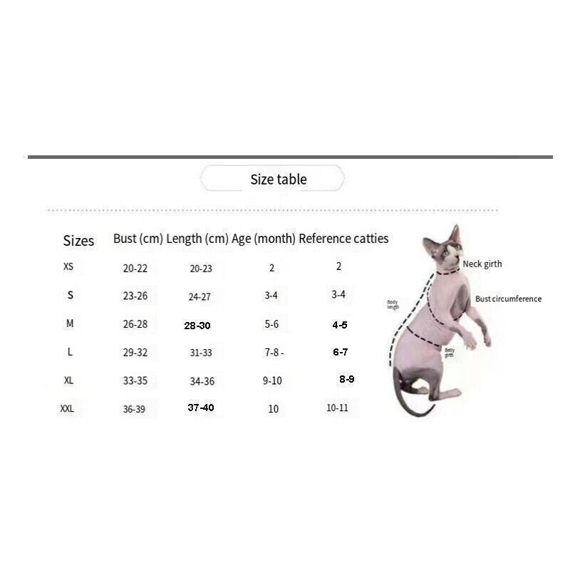 Hairless Cat Clothes Winter Thicken Warm Sphynx Sweaters Pullover Pet Pajamas