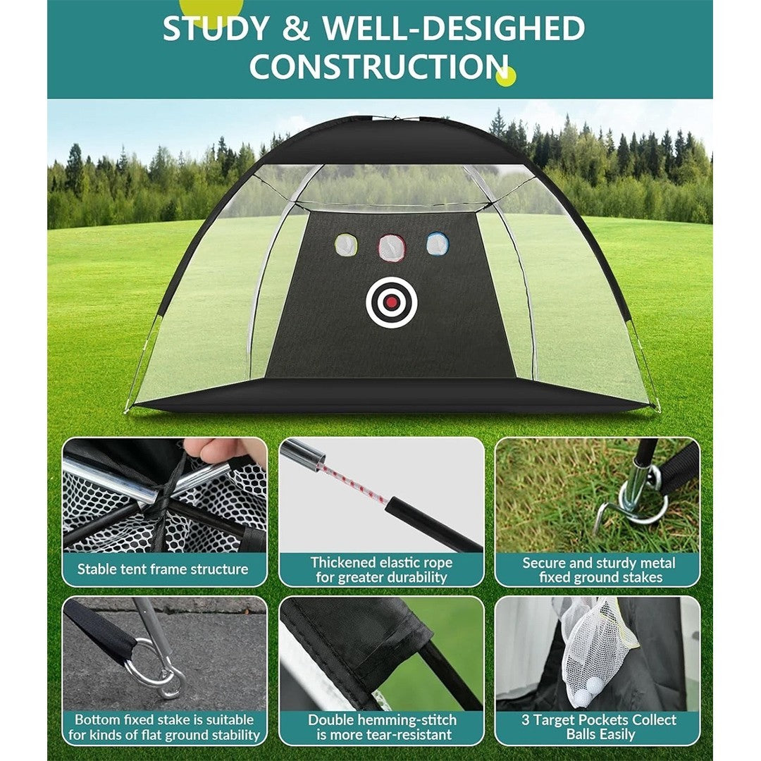 Golf Net 10x7ft Golf Practice Net Hitting Driving Chipping Swing Training Aid