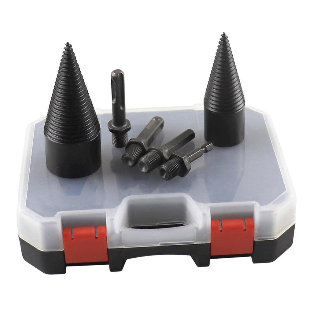 6Pcs Wood Log Splitter Splitting Drill Bit Kit Portable Detachable for Outdoor