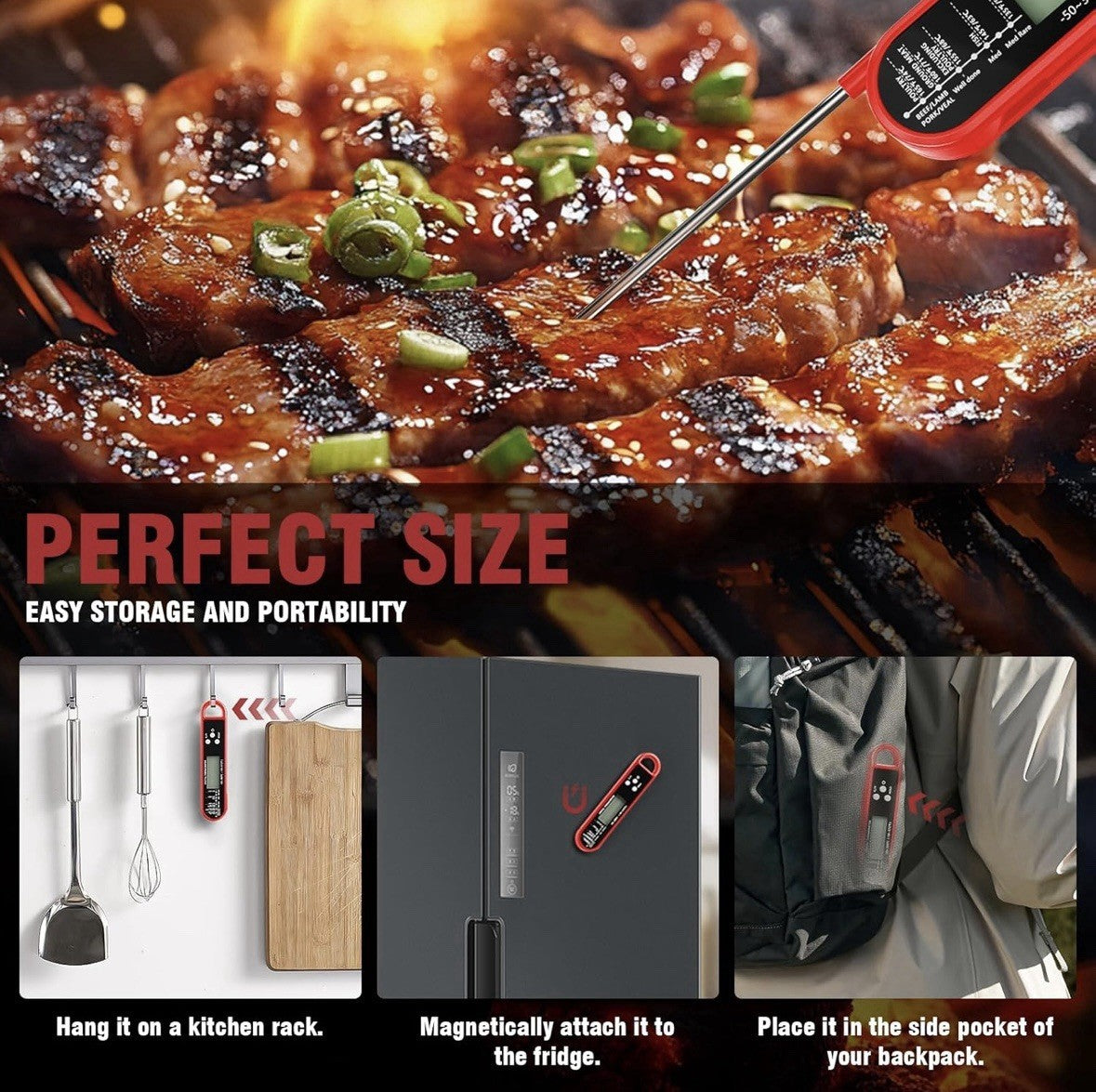 Digital Food Thermometer Meat Temperature Probe BBQ Turkey Kitchen Food Cooking