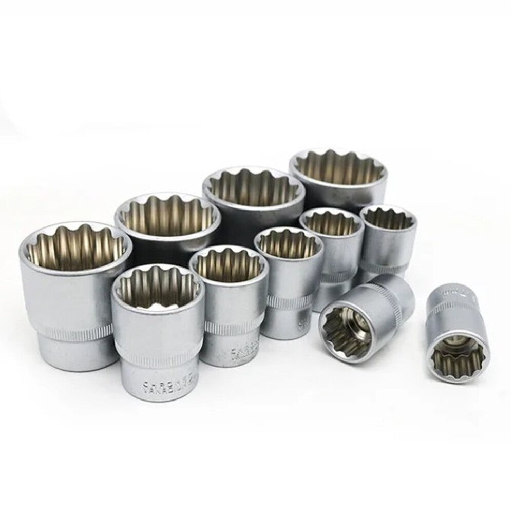 21Pcs 1/2" Drive Universal Spline Socket 12-point 8-36mm CR-V Metric Socket Set