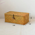Large Wickers Storage Basket Box With Lid & Lock Woven Wicker Landry Hamper