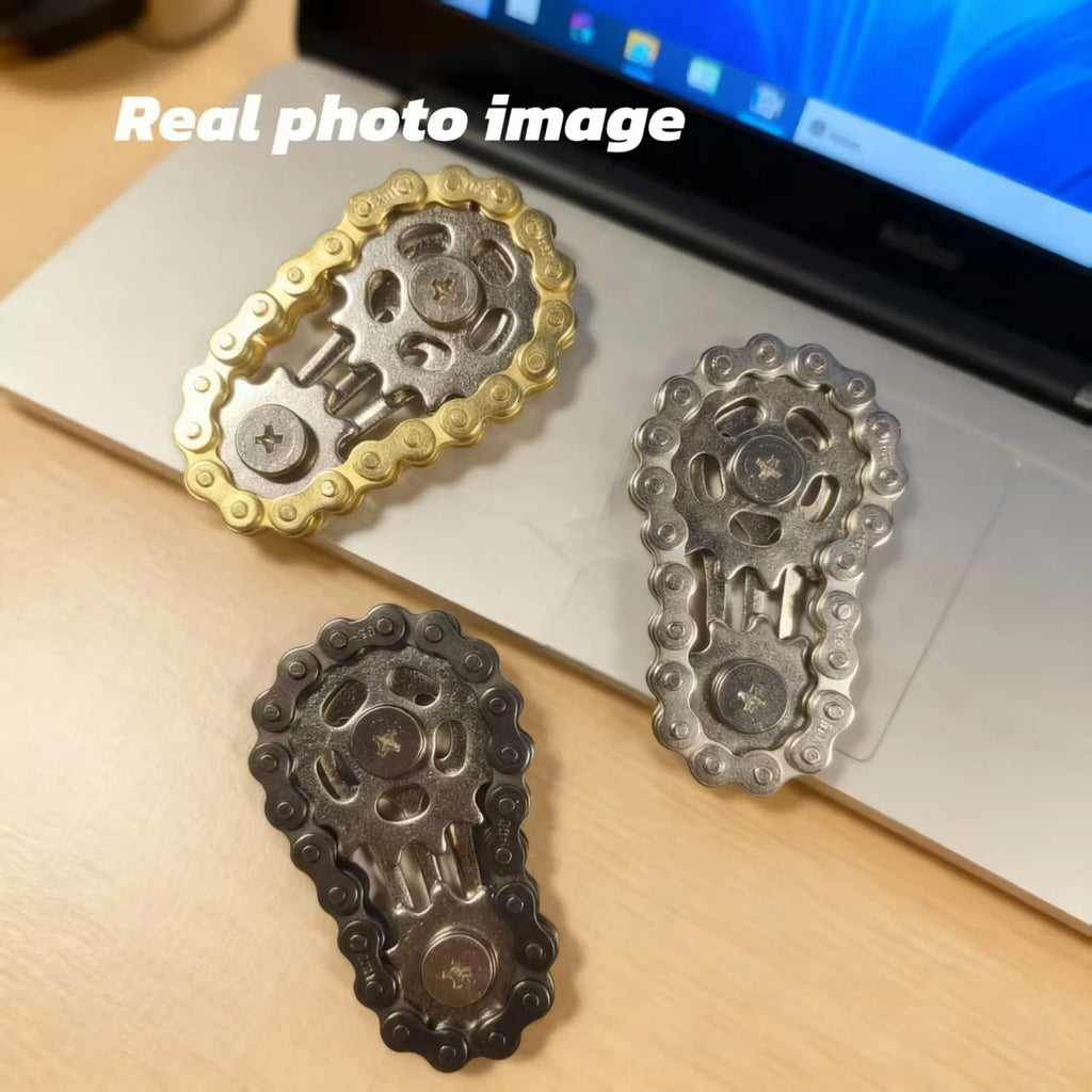 1X Fidget Roller Bike Chain Finger Toy Stress Anxiety Relief Chain Hand Roller