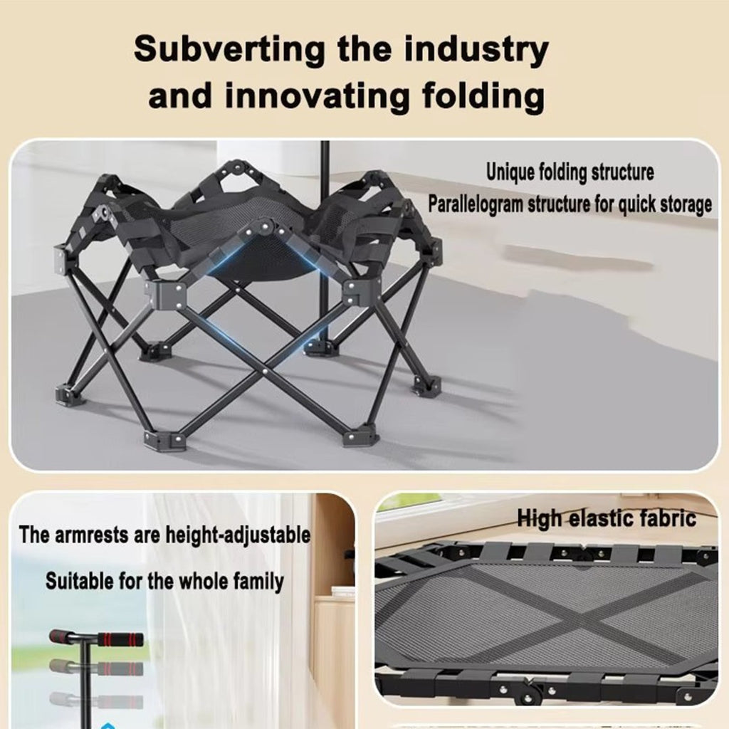 42" Foldable Trampoline Handrail Rebounder Folding Fitness Exercise Home Tool UK