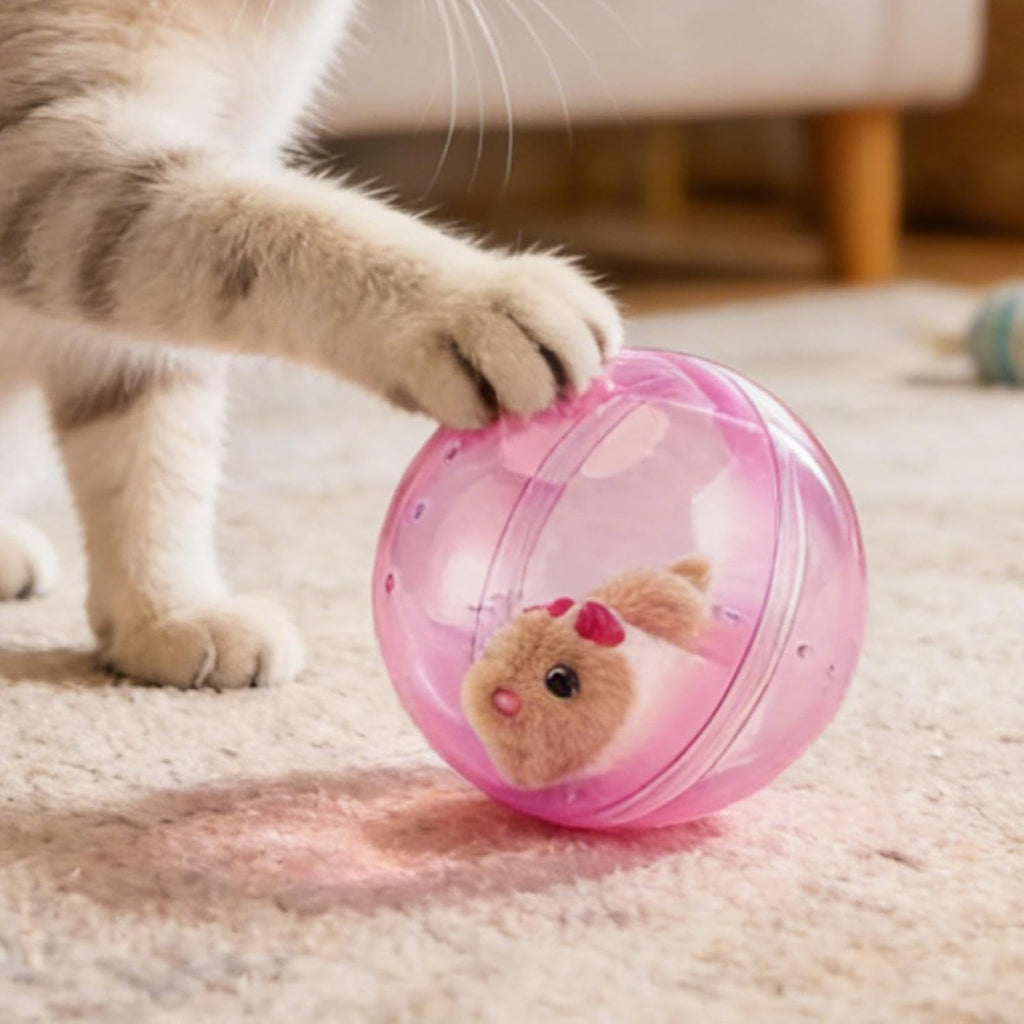 Electric Hamster – ABS | Rolling Ball | Plush Hamster | Interactive Pet Toy