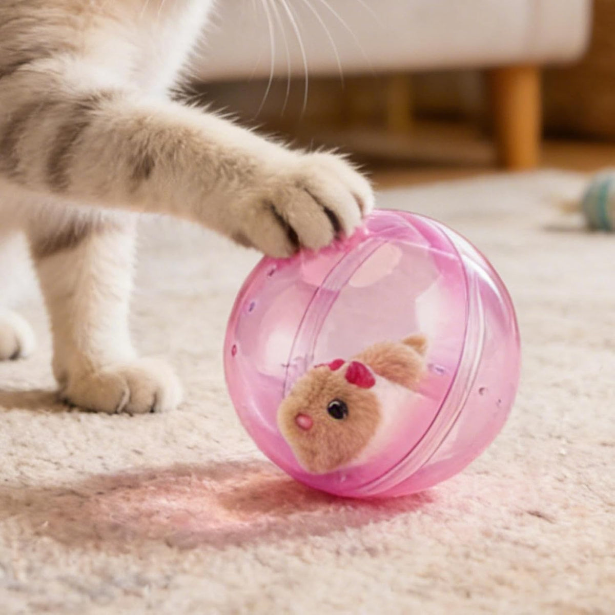 Electric Hamster – ABS | Rolling Ball | Plush Hamster | Interactive Pet Toy