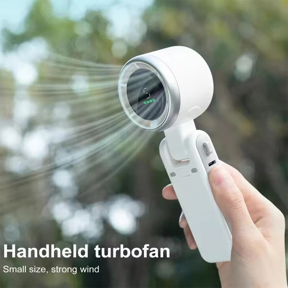 Rechargeable Handheld Turbo Fan with Digital Display Portable Travel Mini Fan UK