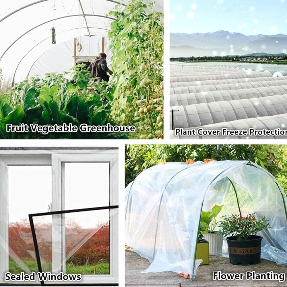 Heavy Duty Thick Clear Film Poly Tunnel Plastic Sheet Garden Greenhouse Cover UK