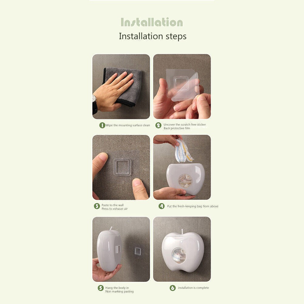A#K Wall-mounted Food Cover Bag Storage Box Grocery Bag Holder for Kitchen Organ