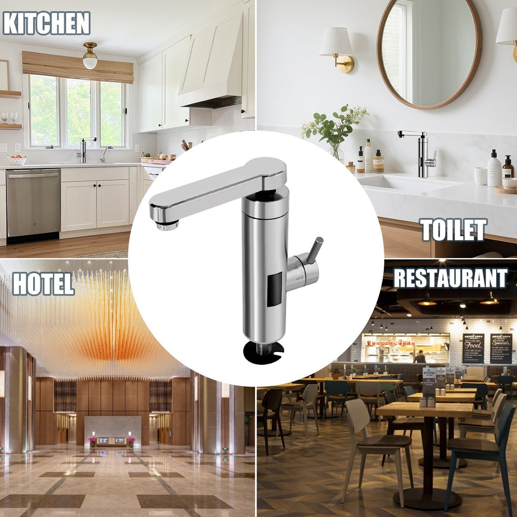 360° Electric Heating Tap Bathroom Fast Instant Hot Water Heater Kitchen Faucet
