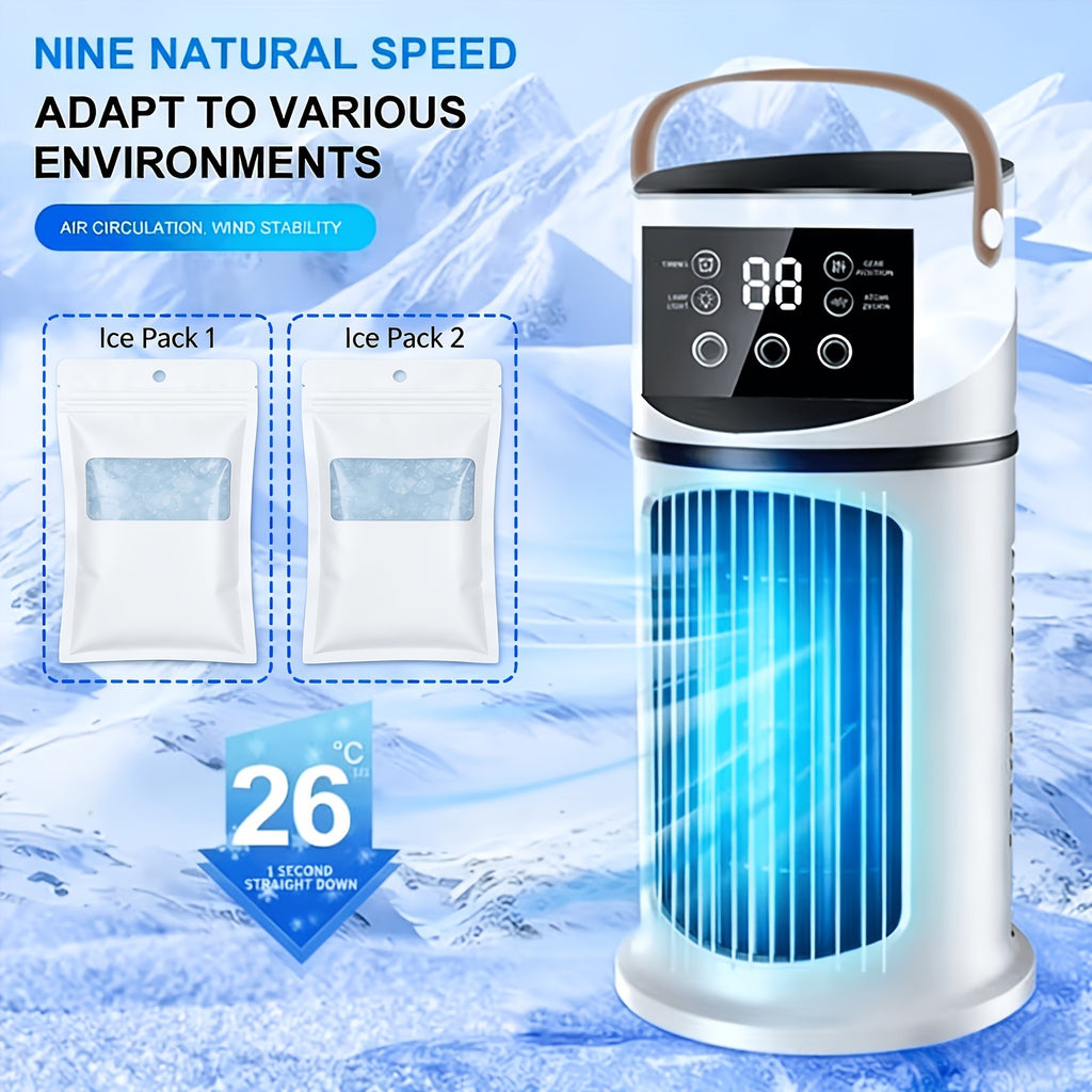 Portable Air Cooler Fan Humidifier Ice Cold Cooling USB Mini Air Conditioner Fan