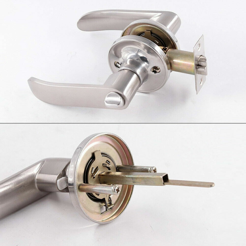 Three-Handle Door Lock Home Entry Lever Set Bathroom Entrance Passage With Key