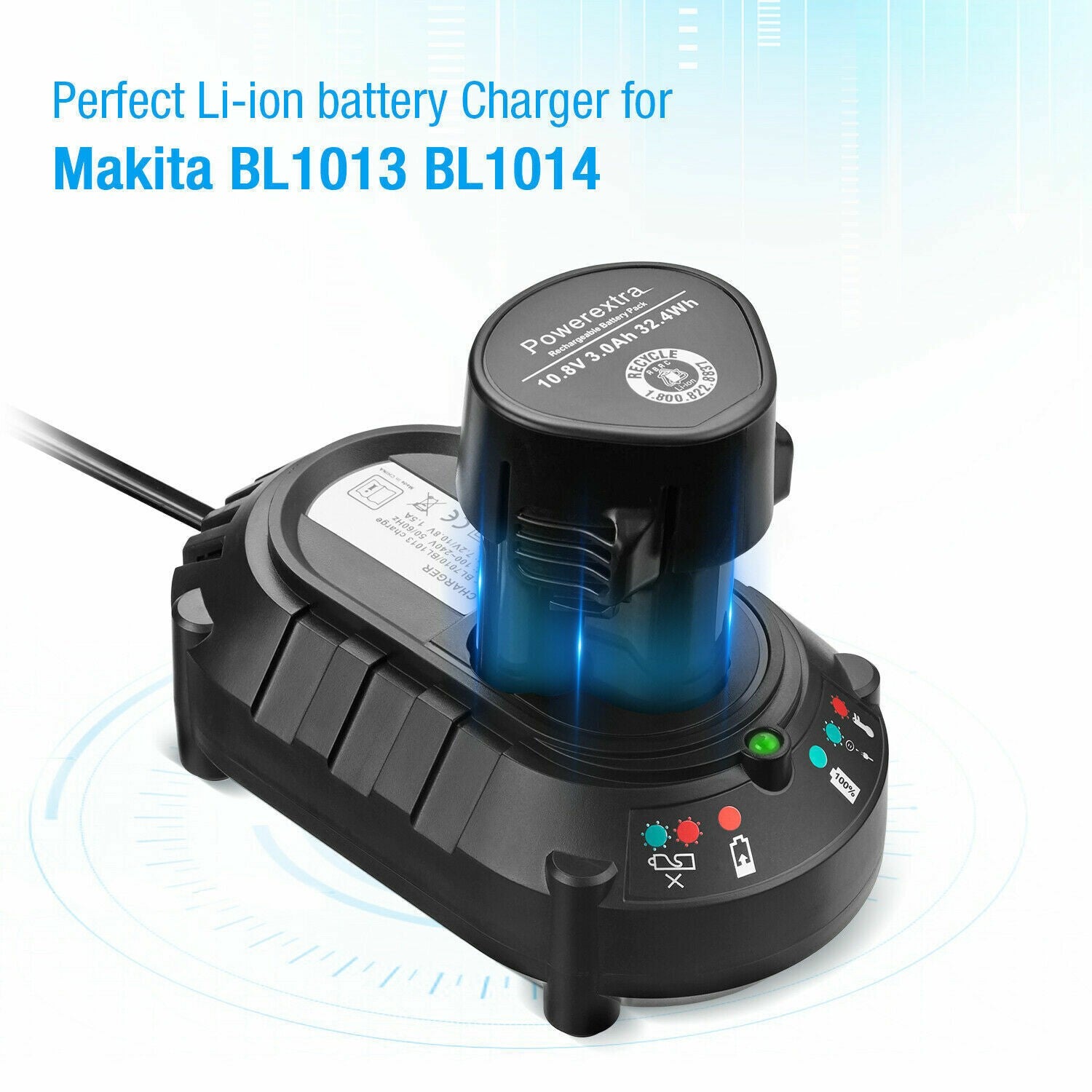Fast Battery Charger For Makita BL1013 BL7010 DC10WA 10.8V/12V Li-ion Battery UK
