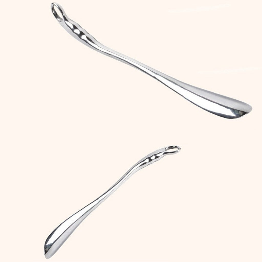 Long Metal Shoe Horn Solid for Shoes Boots All Size Feet  w/Loop Handle