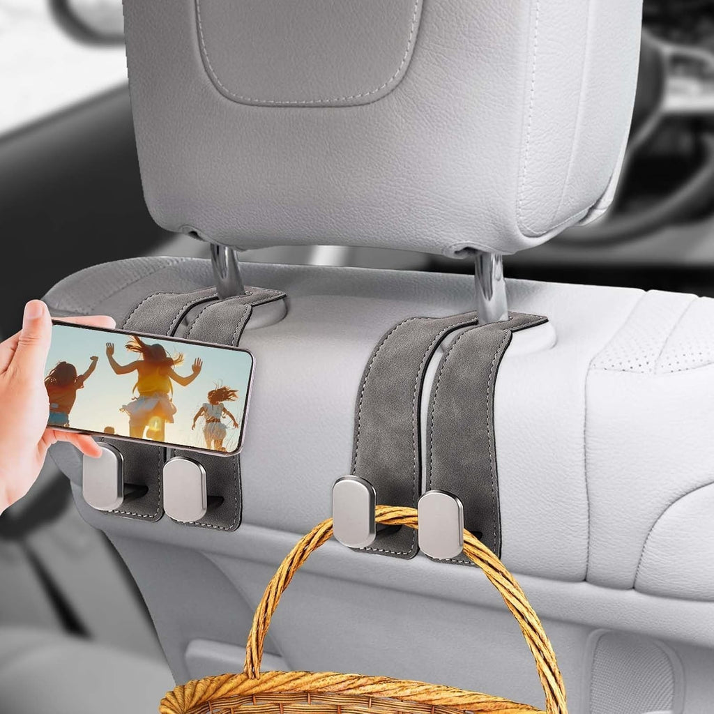 2pcs Car Back Seat Organiser Headrest Storage Bag Purse Holder Tablet Hook Coat