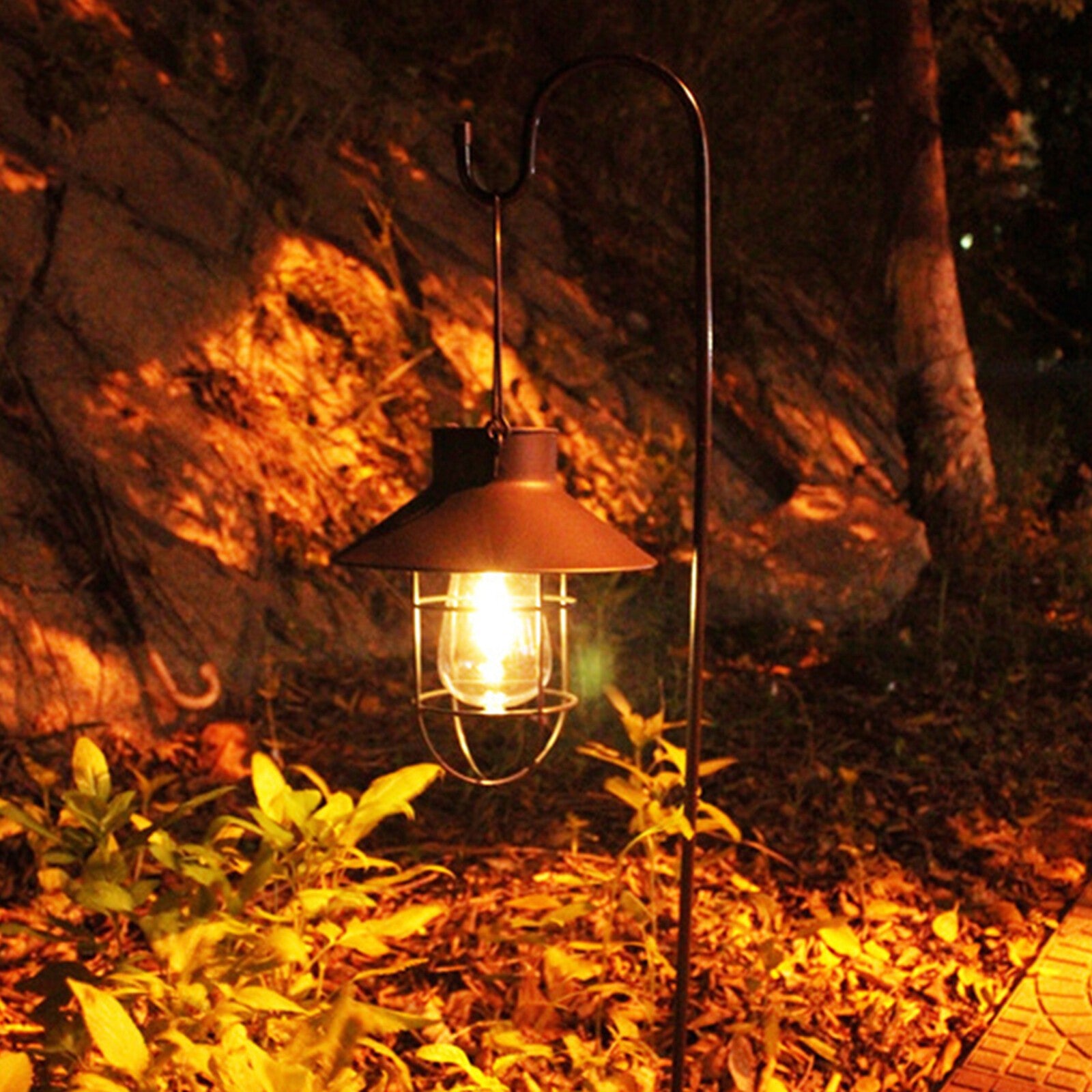 Solar Powered LED Hanging Lantern Lights Waterproof Outdoor Garden Lawn Lamp