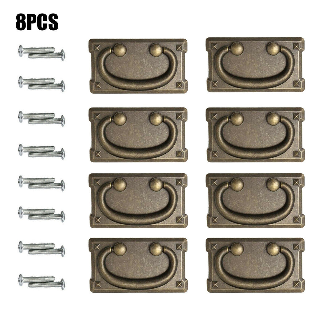 4/8Pcs Rustic Handle Oak Furniture Land Style Replacement Handle Black & Bronze