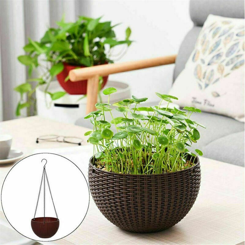 2 x hanging baskets flower pots hanging pots hanging baskets rattan