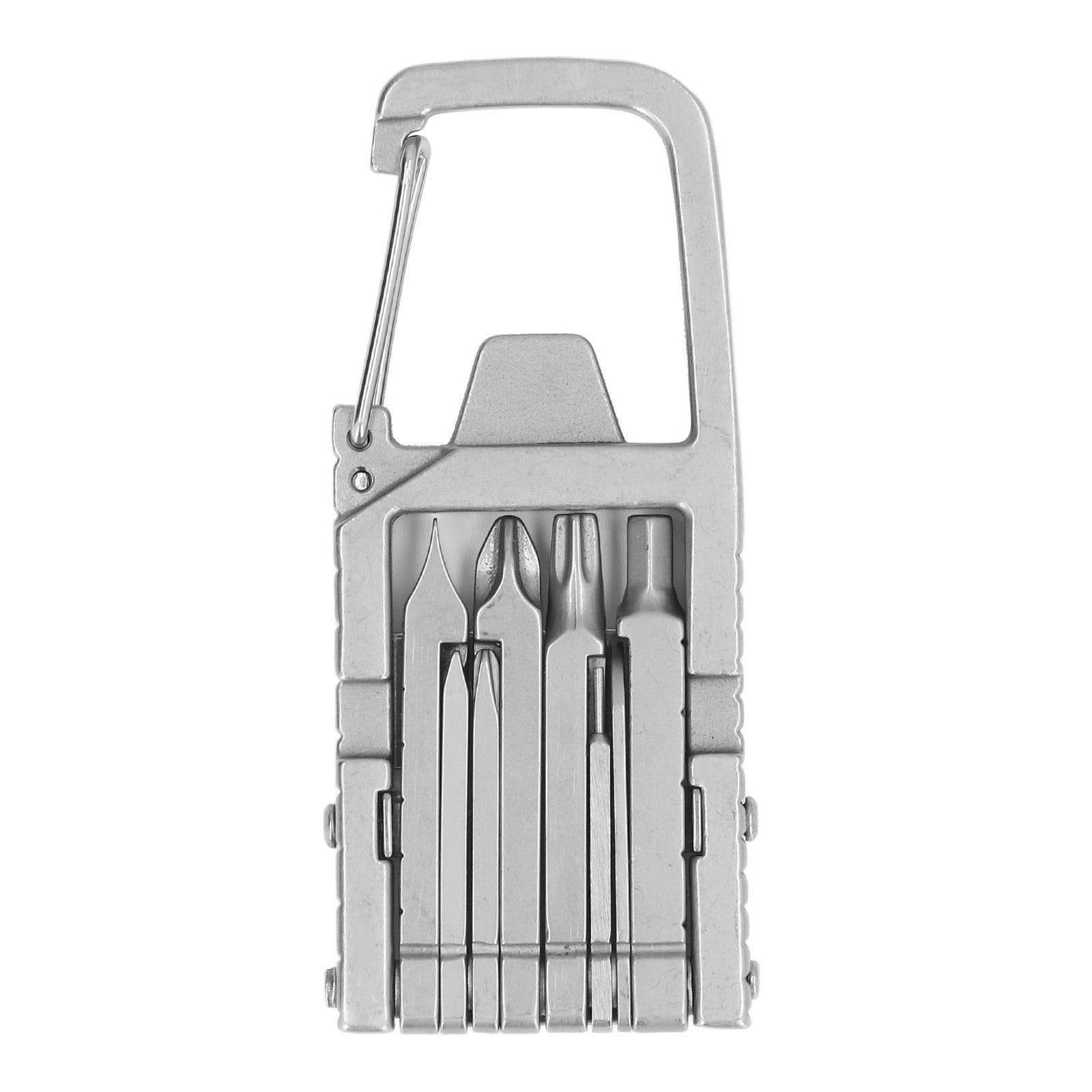 12 in 1 Folding Keychain Multitool Portable Pocket Tool Screwdriver Bits Ruler