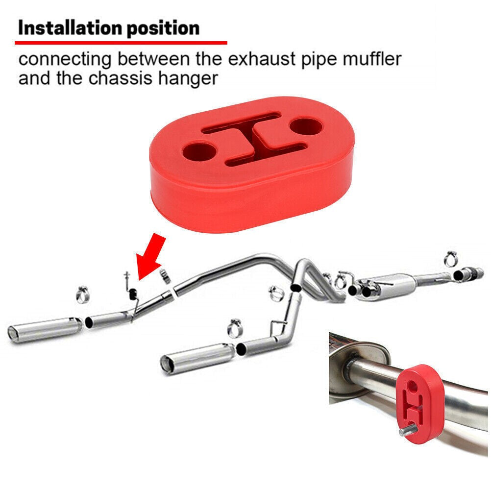 4PC Poly Polyurethane Exhaust Hanger Mounts 2 Hole Muffler Rubber Universal