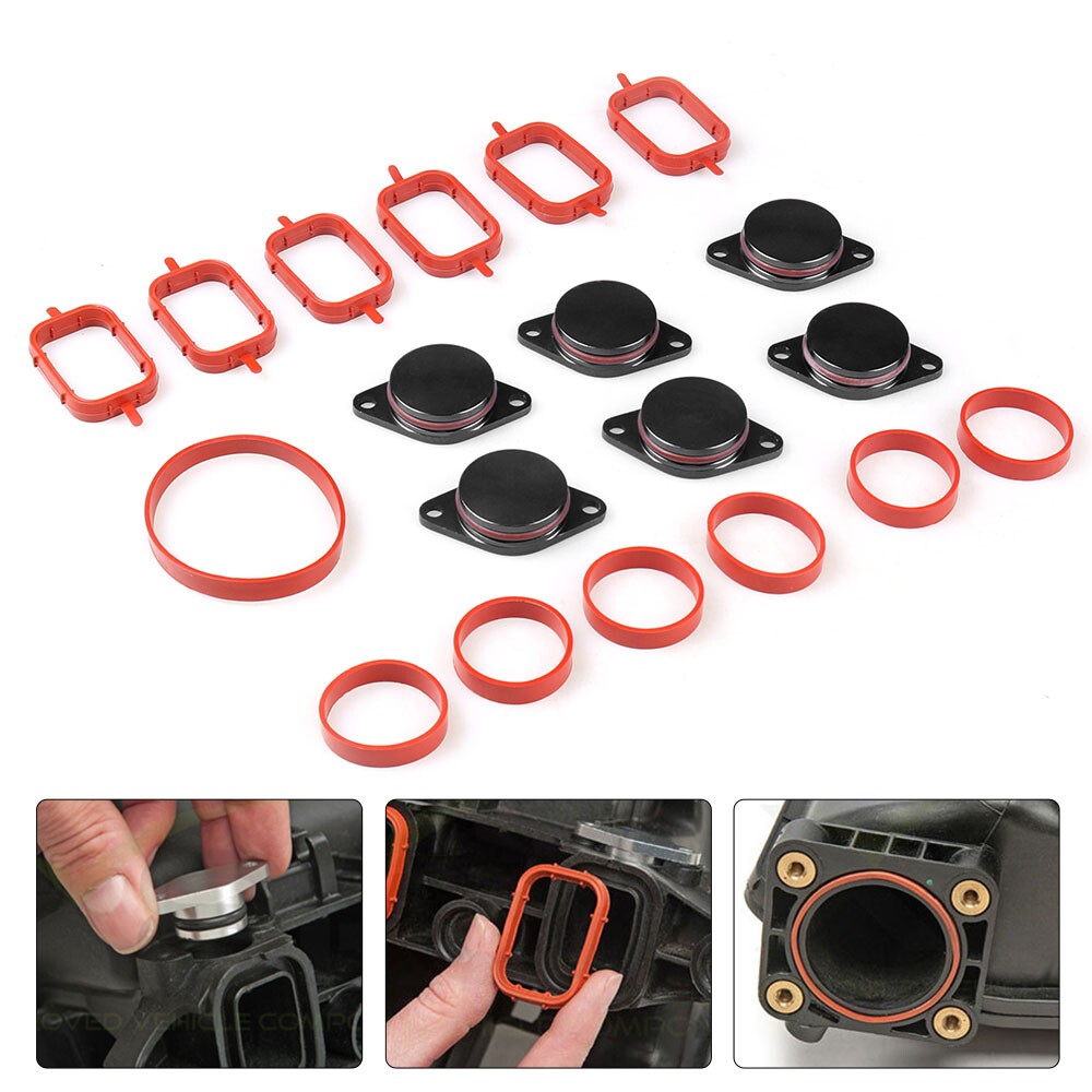 6x 33mm Car Swirl Flap Flaps Removal Blanks Plugs Kit for BMW M57 Black