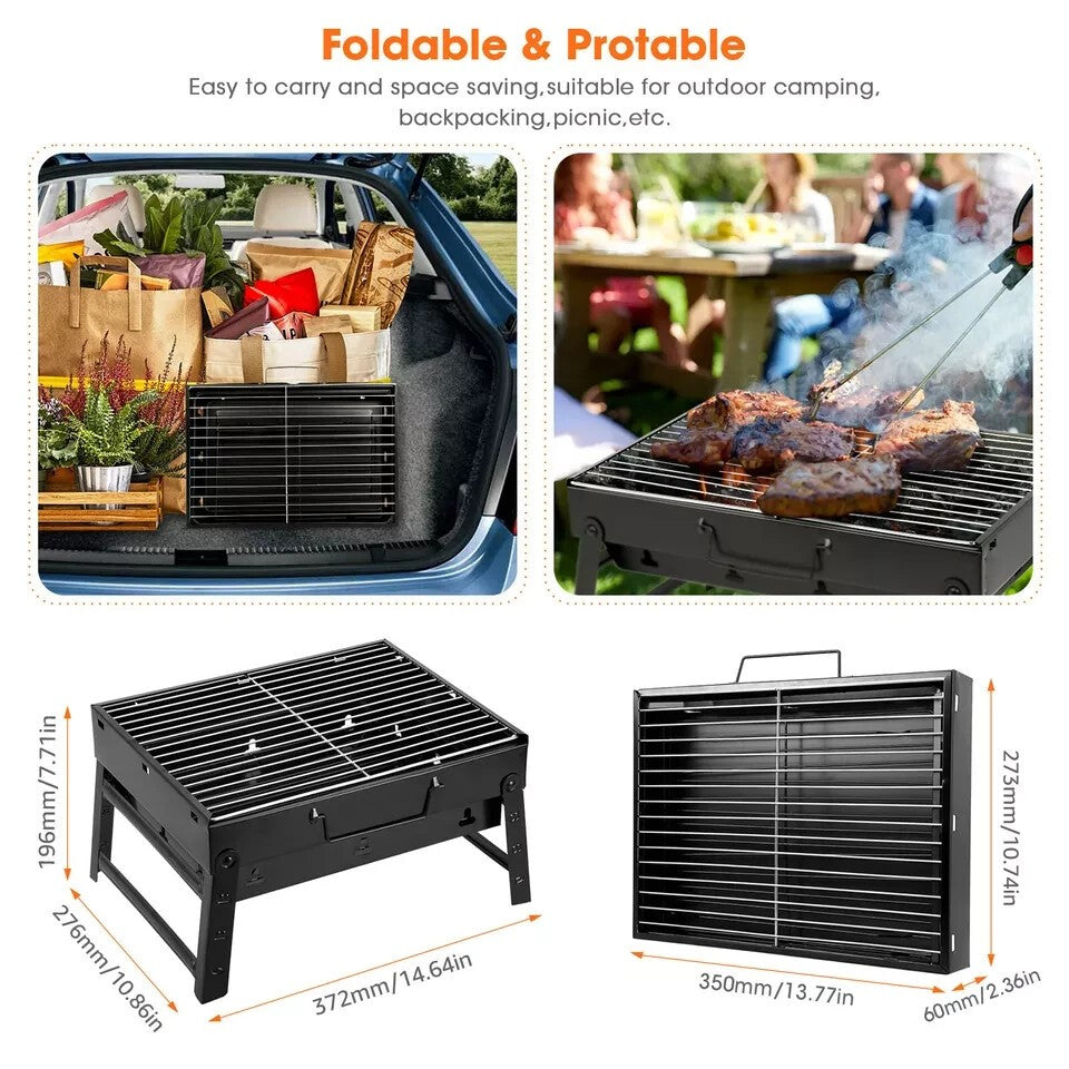 Portable Folding Charcoal BBQ Barbecue Camping Grill Travel Picnic Outdoor UK