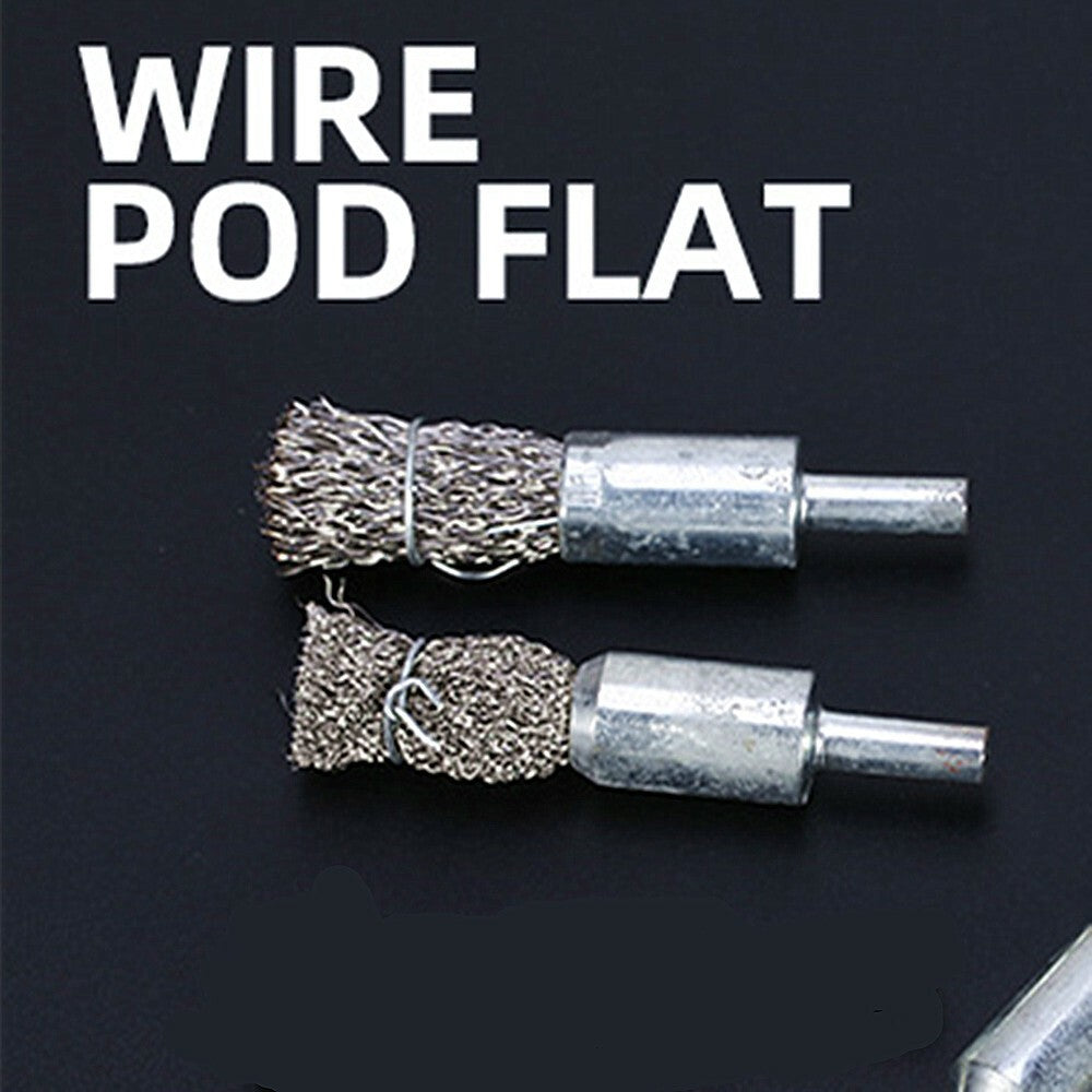 2pcs Crimped Steel Wire End Brush 25 mm wide on a 6 mm Shank FOR USE IN A DRILL