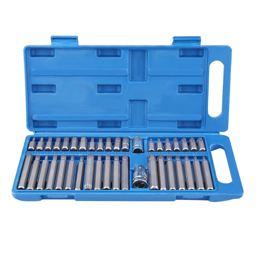 40 Allen Torx Hex Star Spline Socket Bit Set 1/2" 3/8" Drive Car Repair Tool Kit