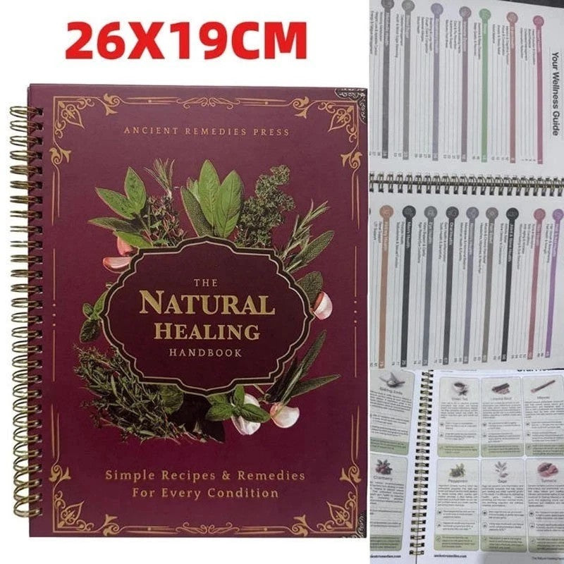 The Natural Healing Handbook, Spiral-Bound Guide for Herbal Remedies and Natural