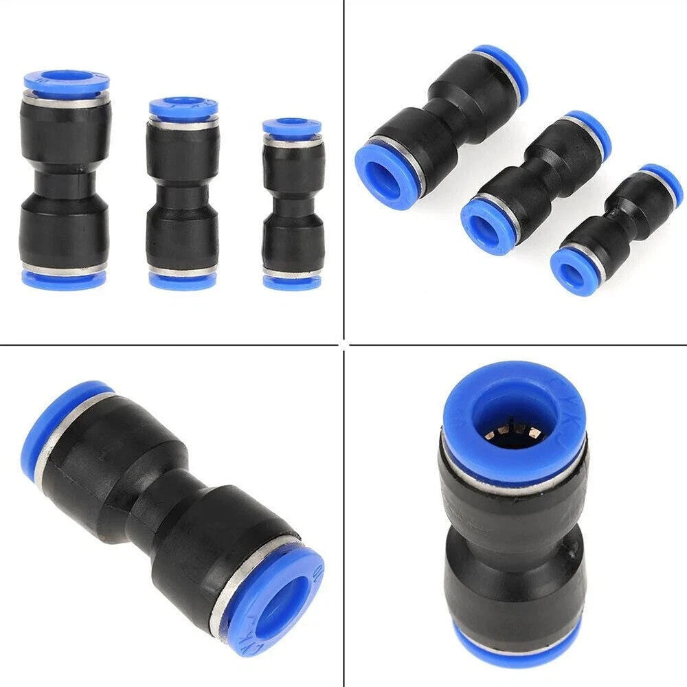 50x Straight Push Connectors Pneumatic Connect Fittings Air Line Quick Hose sets