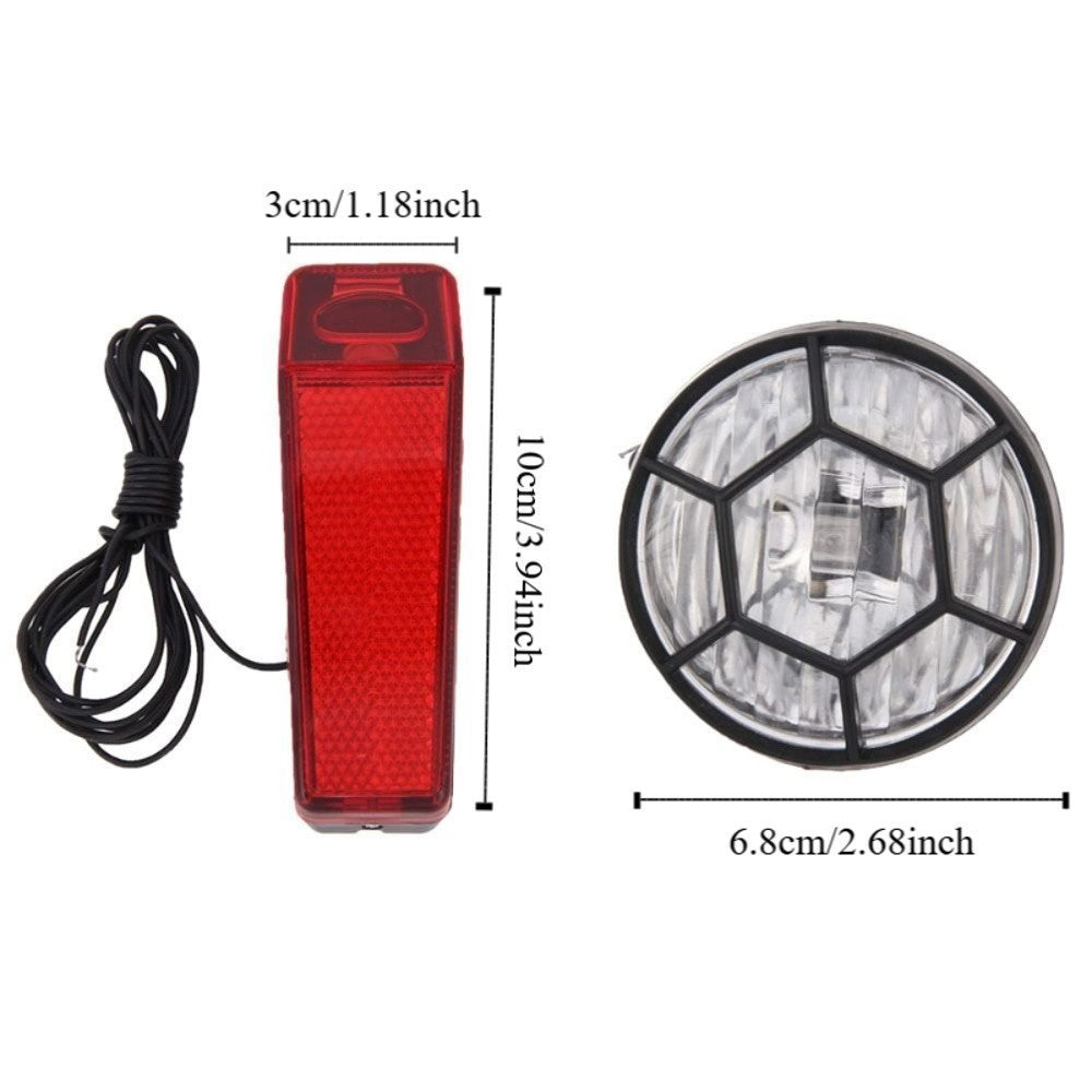 Dynamo Bicycle Lamp Set Front and Rear Bike Safety Light  Mountain Bike