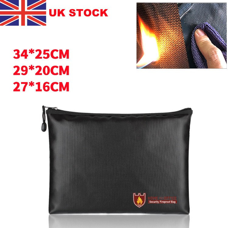 Fireproof Waterproof Document Bag Secret File Protect Pouch Cash Money Safe Box