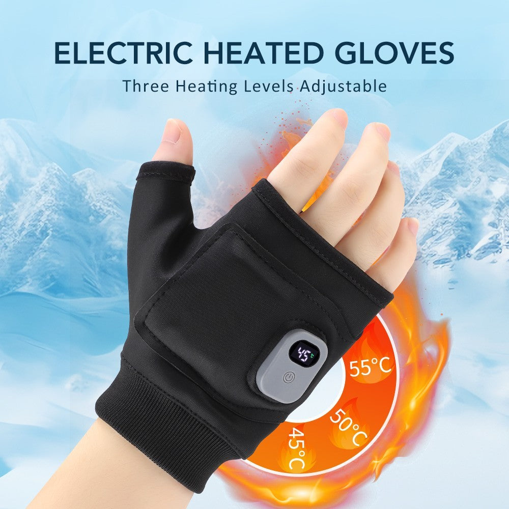 Electric Heated Gloves Rechargeable Battery Hand Warm Windproof Thermal Winter