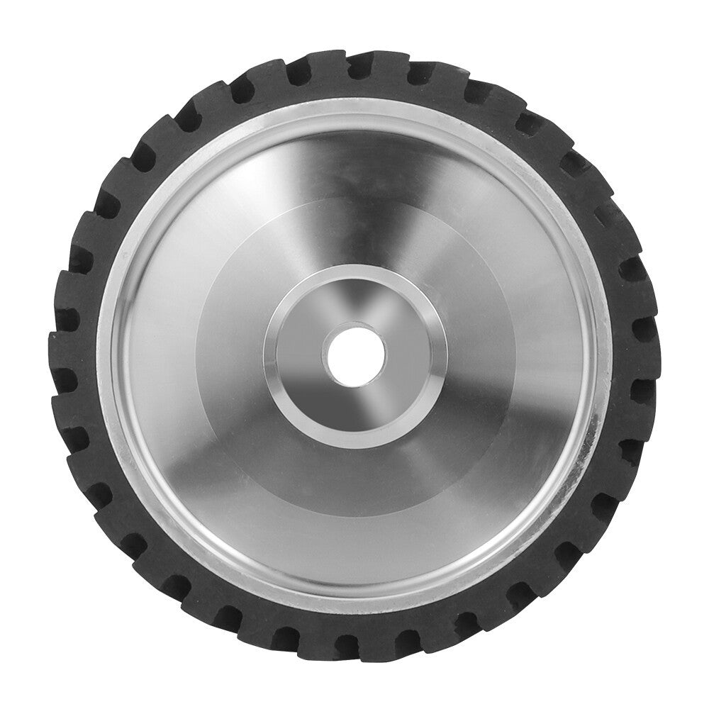 150mm/200mm/250mm Black Rubber Serrated Sand belt Grinding Contact Wheel