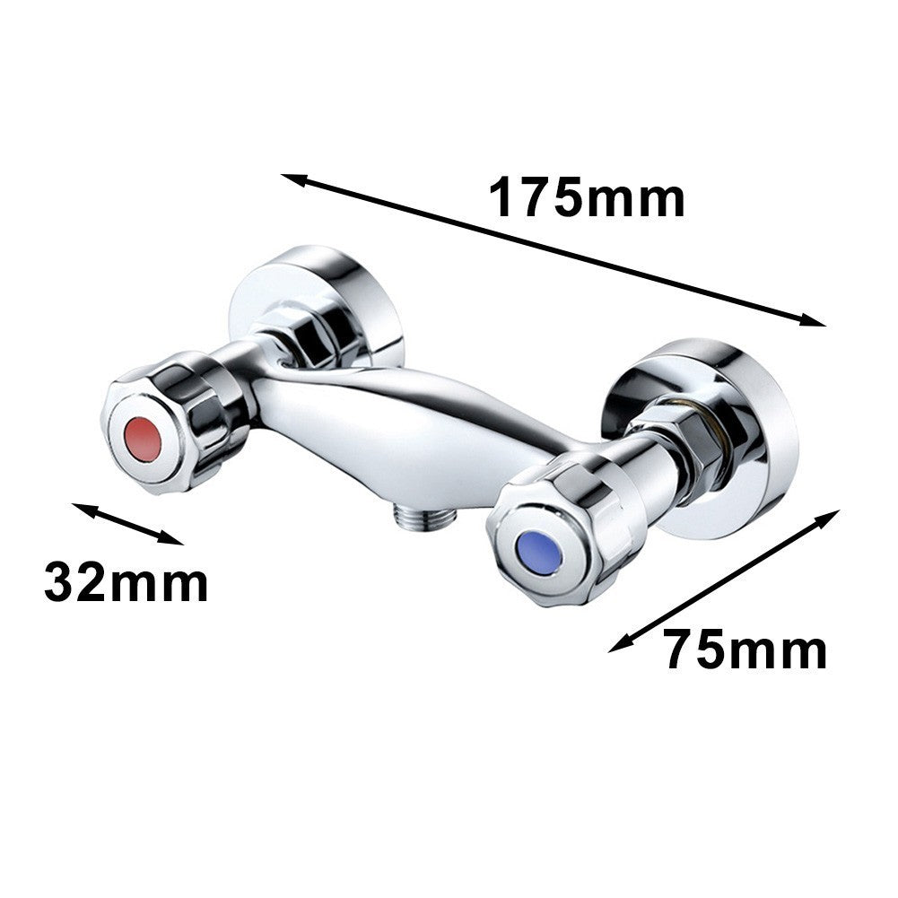 Easily Installed Wall Mounted Chrome Finished Dual Control Shower Faucet