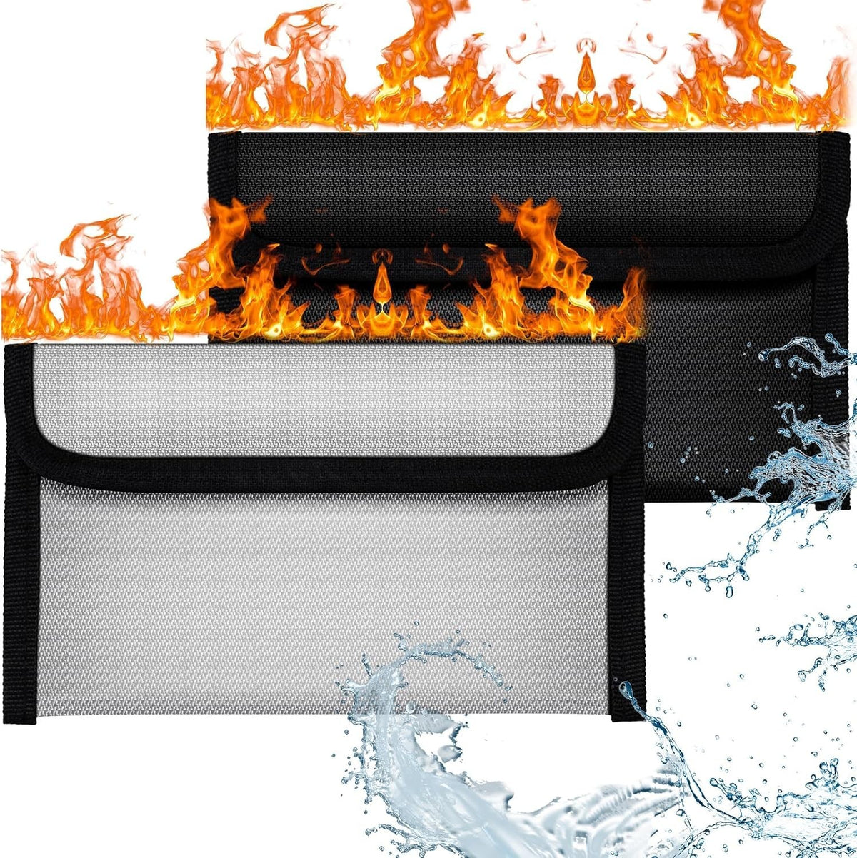 2200℉ Fireproof Money Bag Waterproof Document Envelope File Pouch Safe Cash Box
