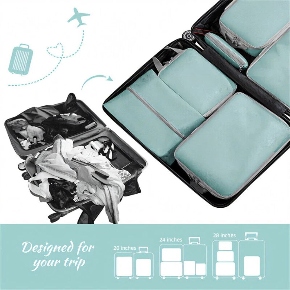 4Pcs Compression Bags Organiser Suitcases Packing Cubes Storage Luggage Travel