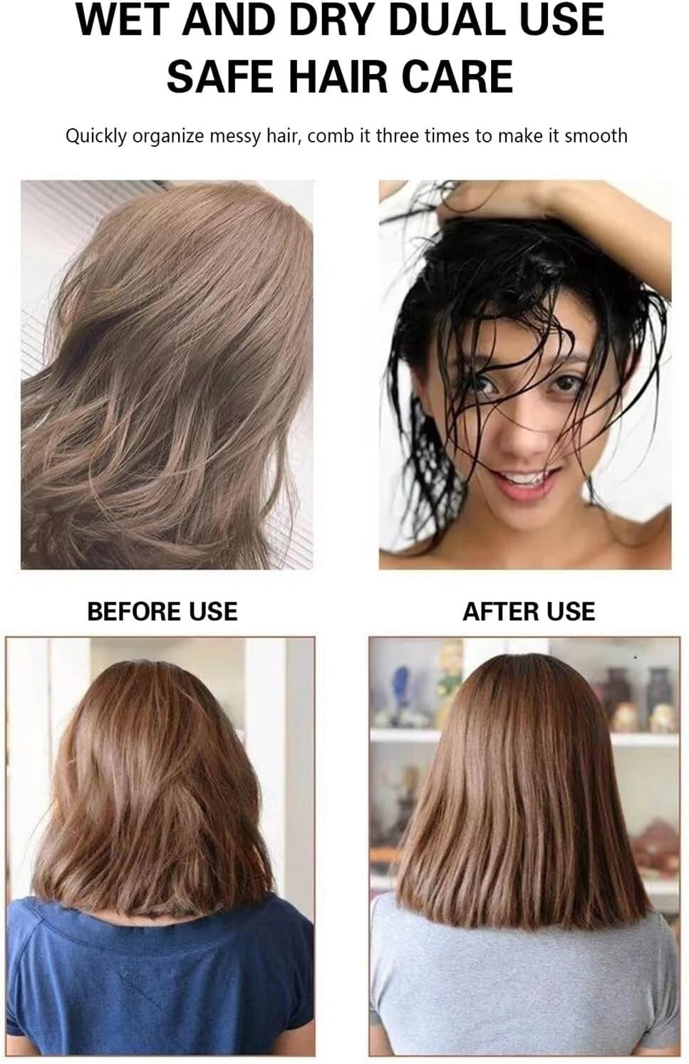Magical Brush Detangle Detangling Natural Boar Bristle Hair Brush Curved Women's