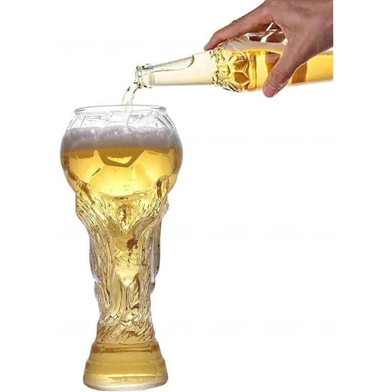 450/600/800ml Football Trophy Beer Glass Cup Shape Drinking Mug Clear~