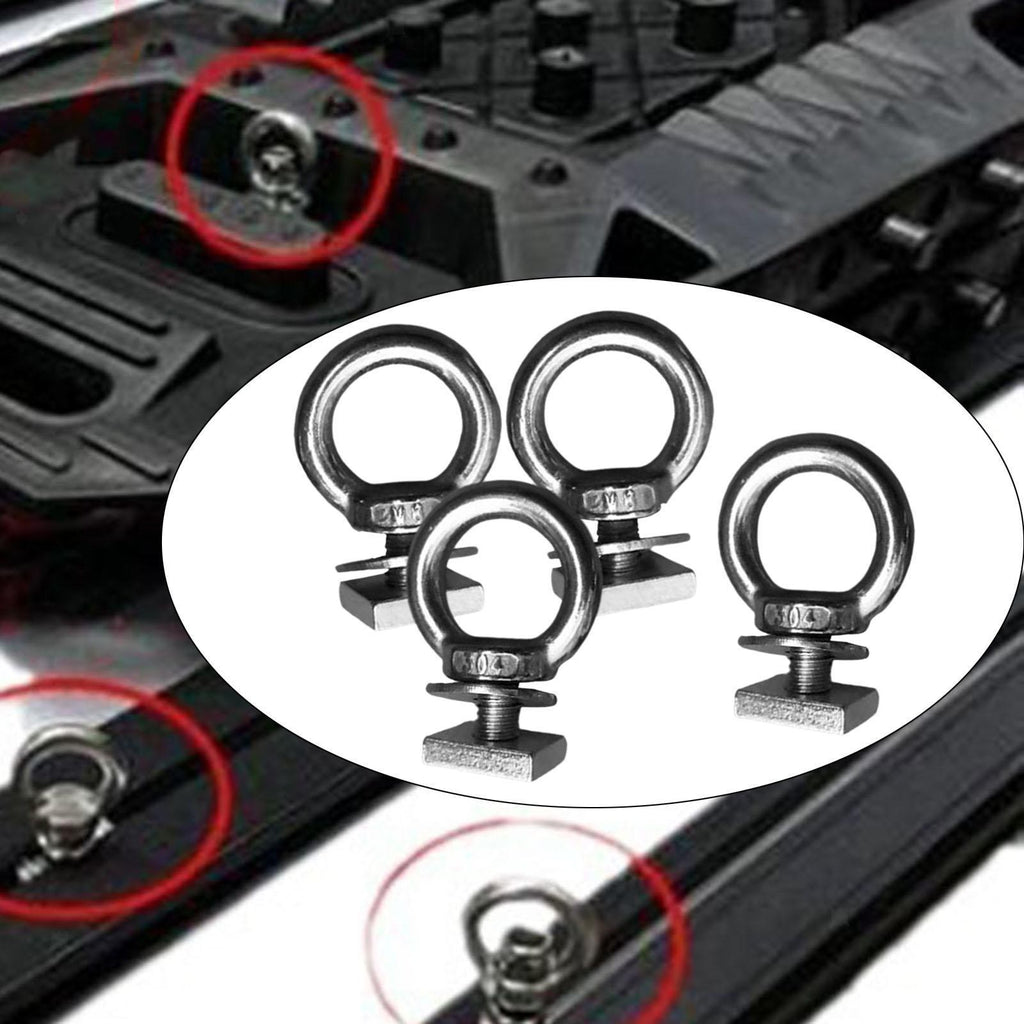 4x Heavy Duty Eye Bolt Tie Down Rings for Hold Bungee Cord Anchoring