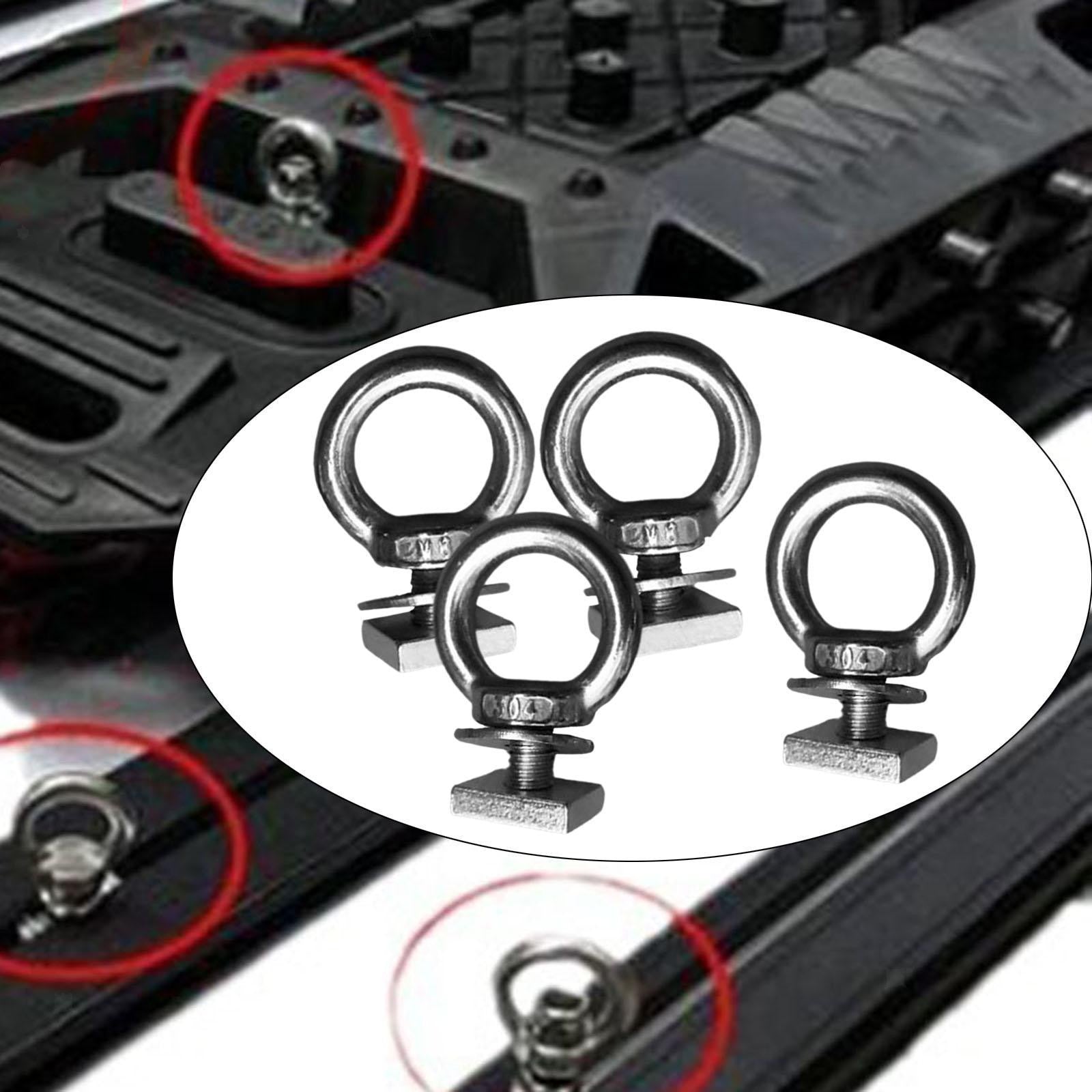 4x Heavy Duty Eye Bolt Tie Down Rings for Hold Bungee Cord Anchoring