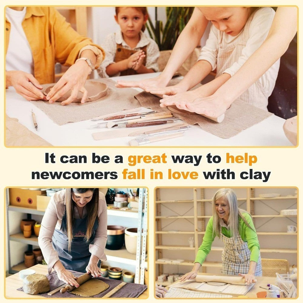 8Pcs Wooden Rolling Pin Guides Clay Roller Rails Pottery Ceramic Making Tools