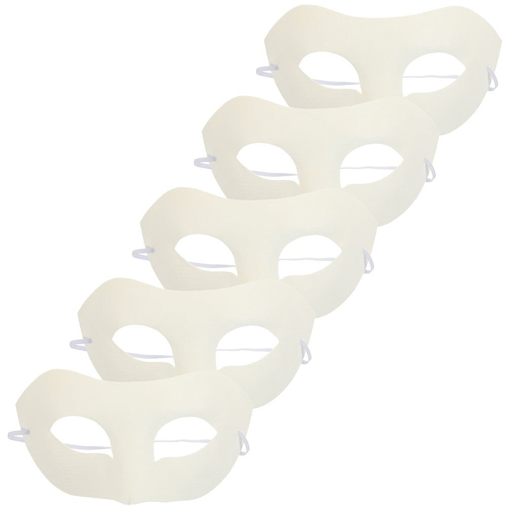 5 Pcs Diy Mask for Cosplay Party Paintable White Masks to Decorate